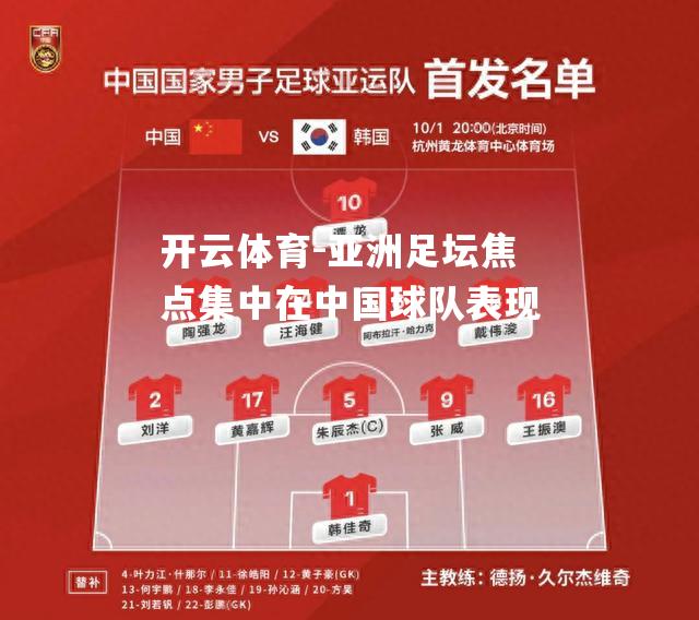 开云体育-亚洲足坛焦点集中在中国球队表现